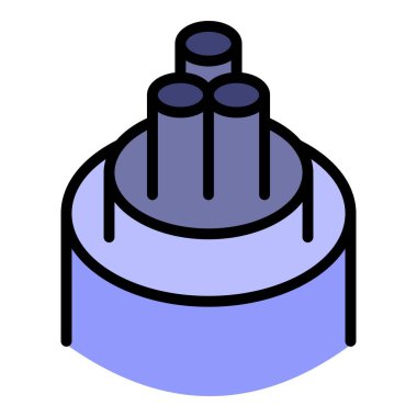 Üç çekirdek kablo simgesi renk dış hat vektörü