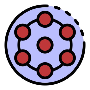 Kablo kesimi üst simge renk dış hat vektörü