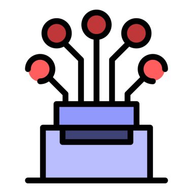 Yüksek iletken kablo simgesi renk dış hat vektörü