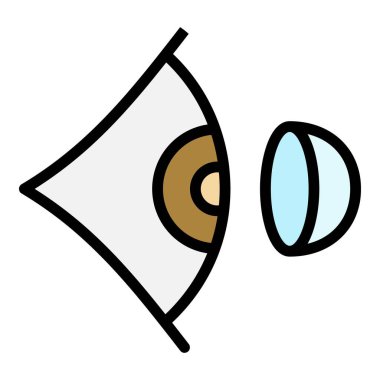 Kontak lens ve göz simgesi renk çizgisi vektörü