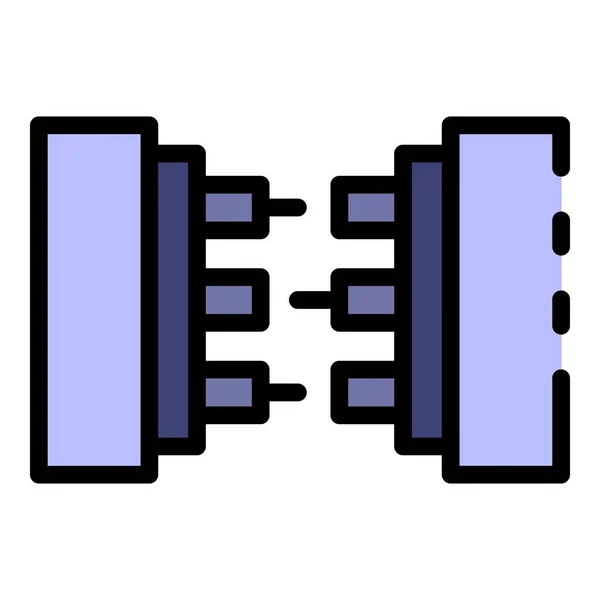 Connessione cavo icona colore contorno vettoriale — Vettoriale Stock