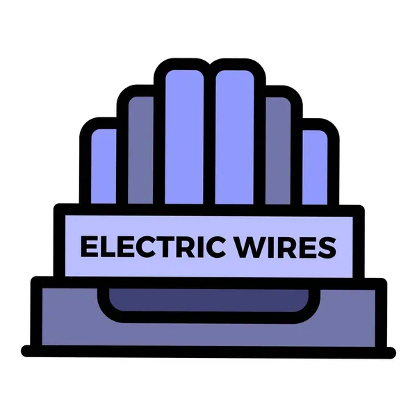 Fios elétricos ícone cor contorno vetor — Vetor de Stock