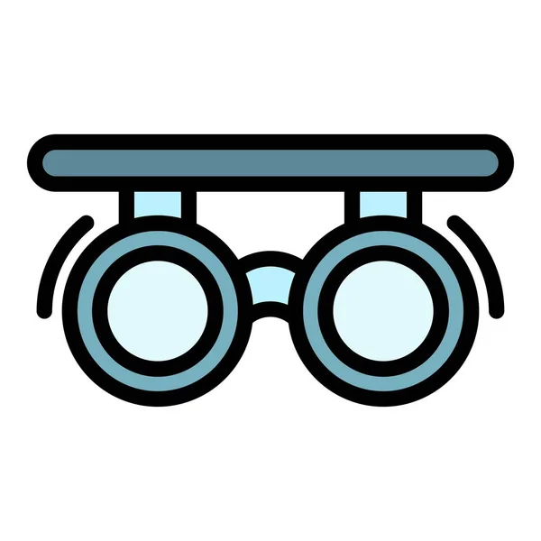 Ingrandimento occhiali icona colore contorno vettoriale — Vettoriale Stock