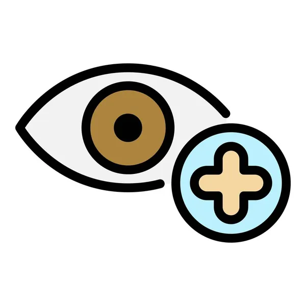 Eye plus icon color outline vector — Stock Vector