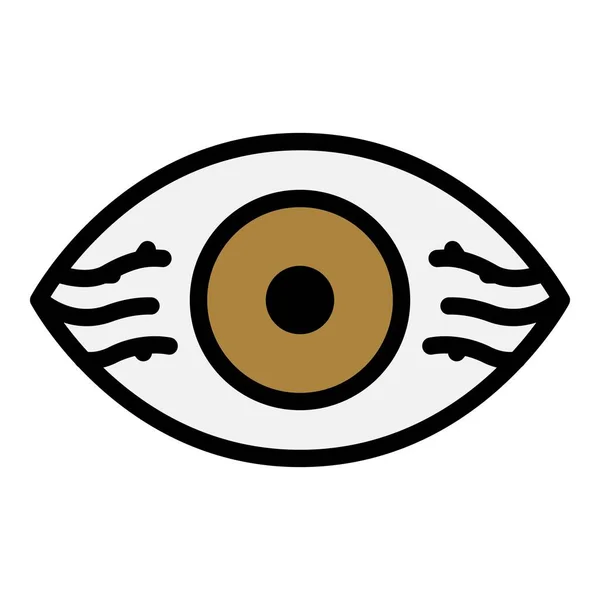 Occhio con vasi icona colore contorno vettoriale — Vettoriale Stock