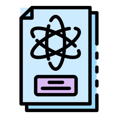 Fizik kağıt simgesi renk ana hatları vektörü