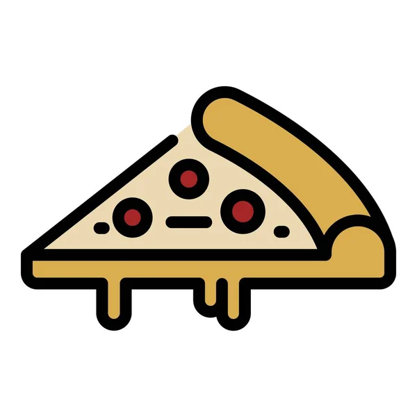 Plaster pizzy ikony kolor zarys wektor — Wektor stockowy