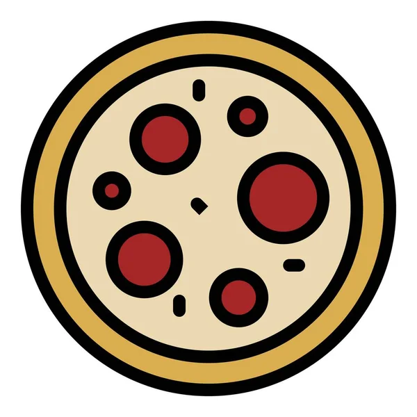 Huge pizza icon color outline vector — Stock Vector
