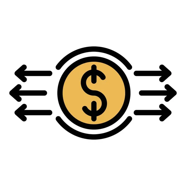 Kursy walut ikona kolor zarys wektor — Wektor stockowy