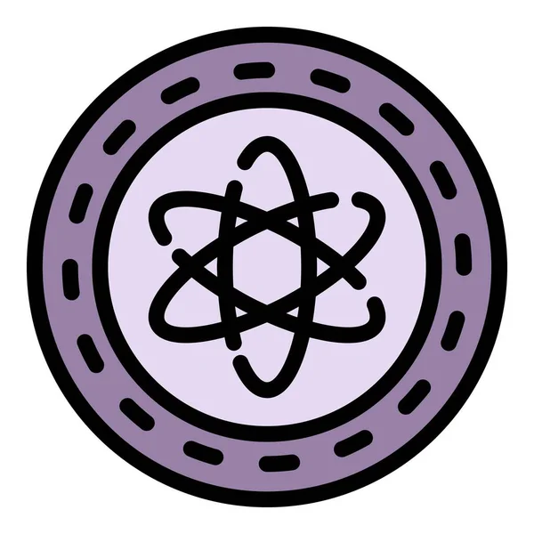 Atom struktur ikon färg kontur vektor — Stock vektor