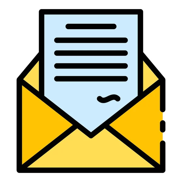 Mail lettera icona colore contorno vettoriale — Vettoriale Stock