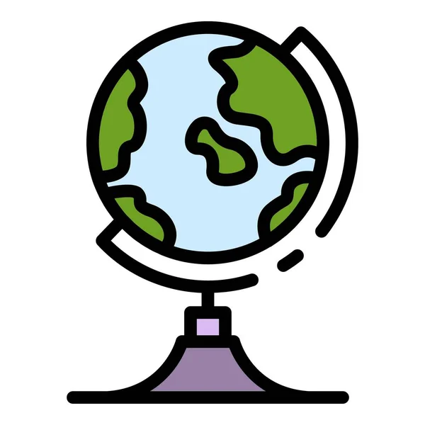 Geographie Globus Symbol Farbe Umrissvektor — Stockvektor