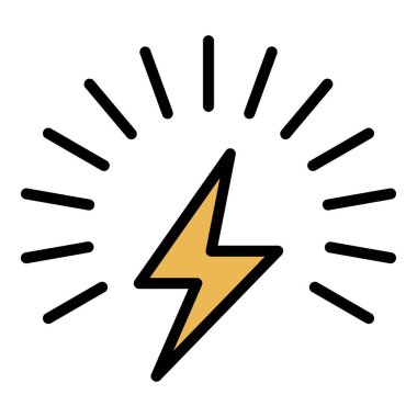 Enerji cıvata simgesi renk ana hatları vektörü