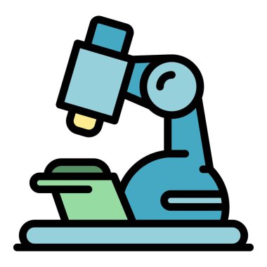 Okul mikroskobu renk ana hatları vektörü