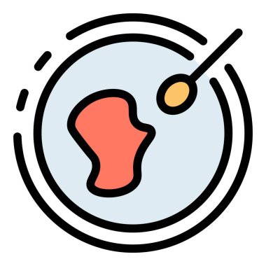 Cam kap kan testi ikonu renk ana hatları vektörü