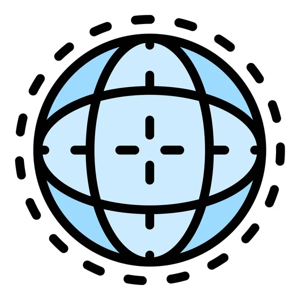 Wereldwijde universiteit pictogram kleur overzicht vector — Stockvector