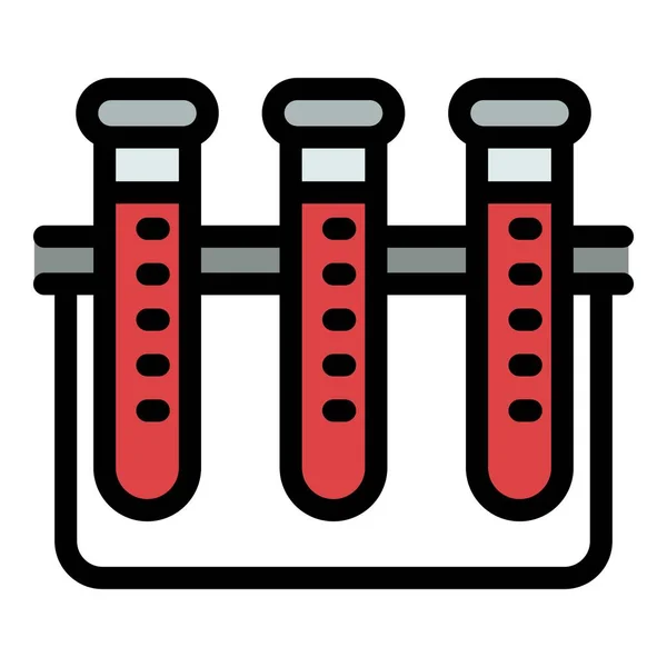 Kan test tüpleri simge rengi ana hatları taşıyıcı — Stok Vektör