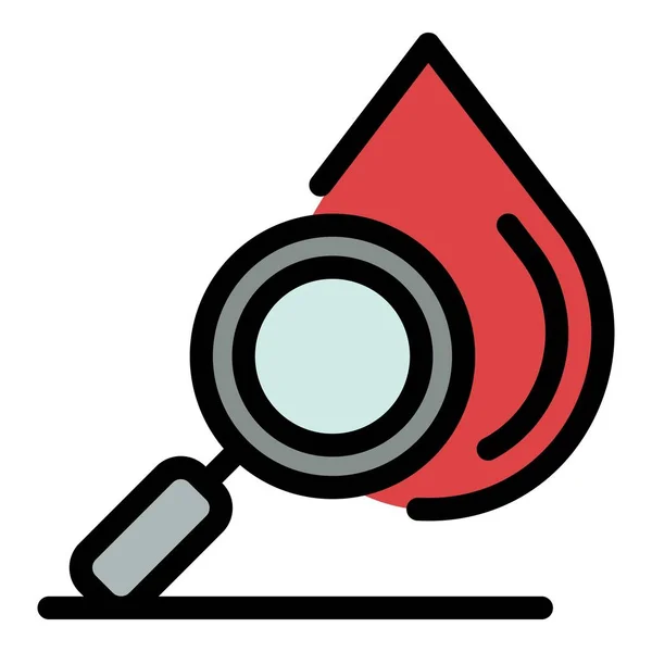 Prueba de gota de sangre icono color contorno vector — Archivo Imágenes Vectoriales