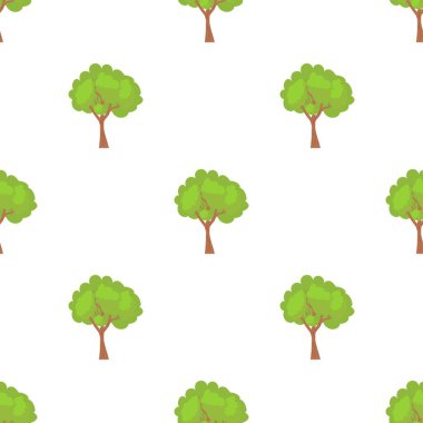 Yuvarlak taç desenli yeşil ağaç.