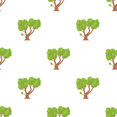 Yeşil taç desenli, pürüzsüz bir ağaç.