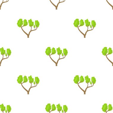 Yeşil taç desenli, pürüzsüz bir ağaç.