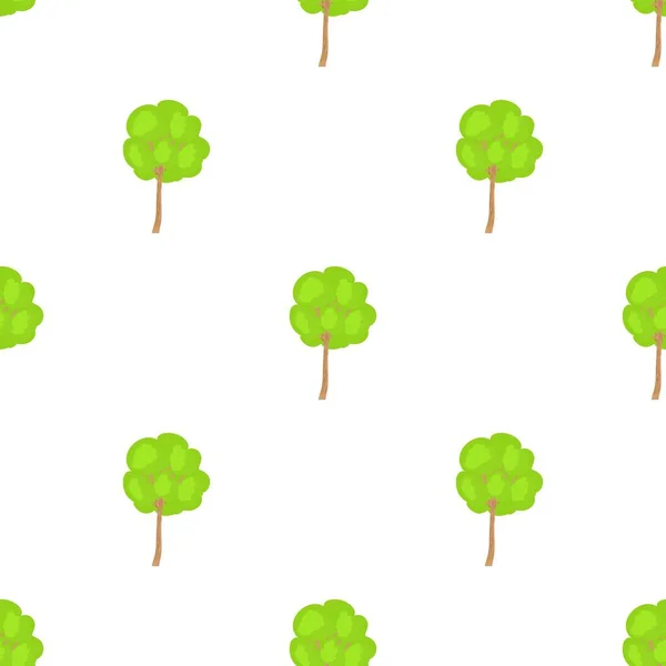 Zielone drzewo z zaokrąglonym wzorem korony bezszwowy wektor — Wektor stockowy