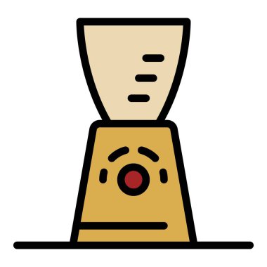 Elektrikli kahve öğütücü simgesi renk çizgisi vektörü