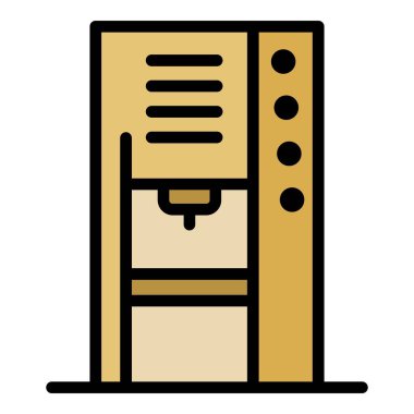 Sokak kahve makinesi simgesi renk ana hatları vektörü