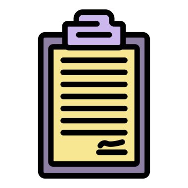 Sözleşme simgesi rengi dış hat vektörü