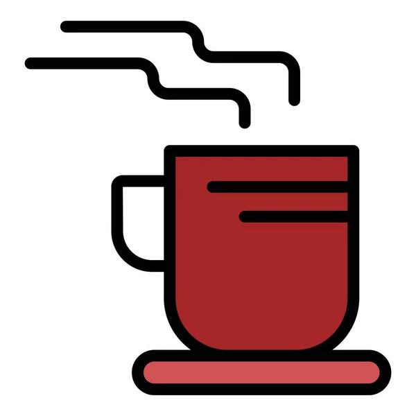 Duża filiżanka kawy ikona kolor zarys wektor — Wektor stockowy