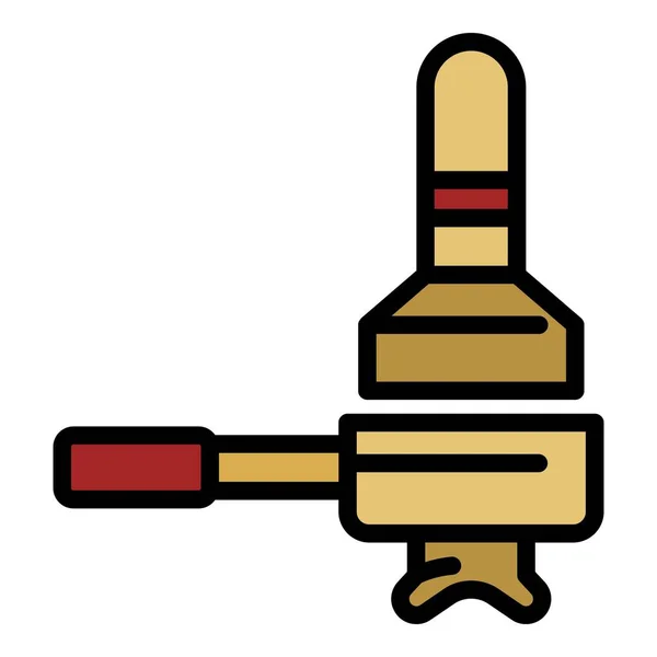 Kaffeehalter und Presse-Symbol Farbumrissvektor — Stockvektor