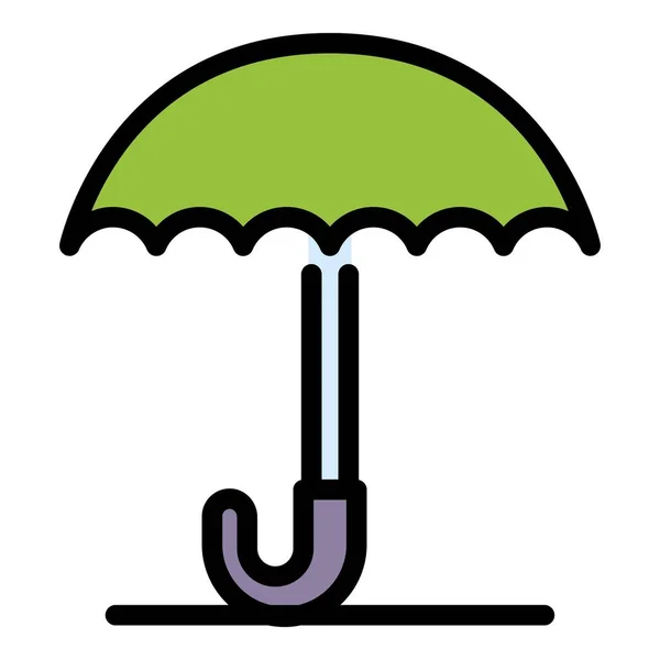Paraplyikon färg kontur vektor — Stock vektor