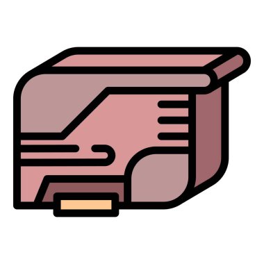 Jet mürekkep kartuşu simgesi renk ana hatları vektörü