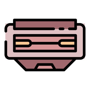 Ofis kartuşu simgesi renk ana hatları vektörü