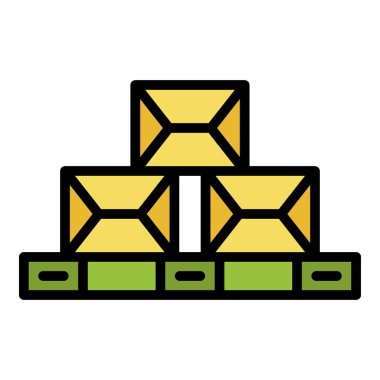 Palet simgesi renk ana hatları vektörü üzerindeki kutular