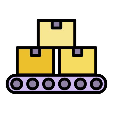 Parsel satır simgesi renk ana hatları vektörünü birleştir