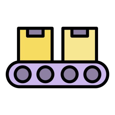 Depo parsel çizgi simgesi renk ana hatları vektörü