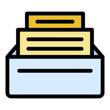 Dosya isteği simge rengi ana hatları vektörü