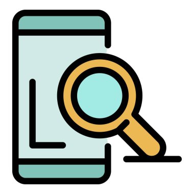 Akıllı telefon problem simgesi renk ana hatlarını ara