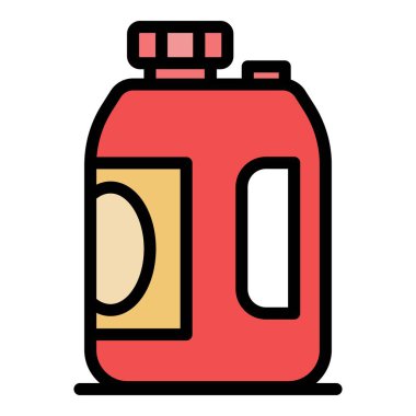 Plastik kutu simgesi renk ana hatları vektörü