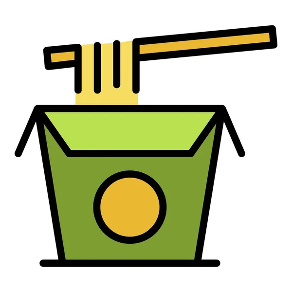 Cook box ramen icon color outline vector — Stock Vector