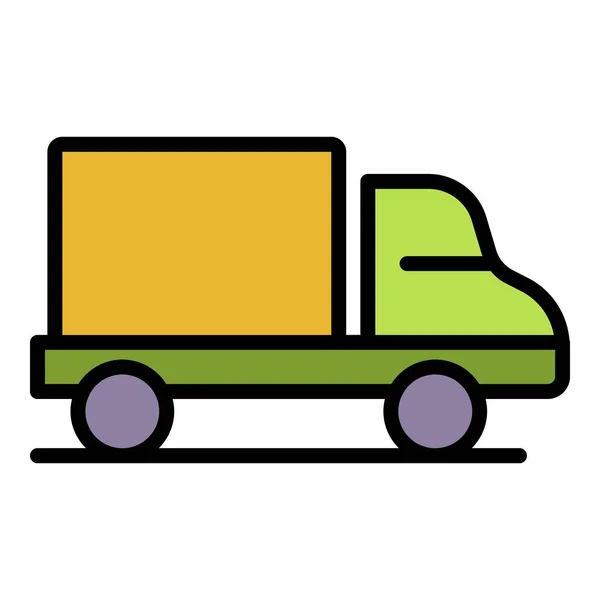 Delivery truck icon color outline vector — Stock Vector