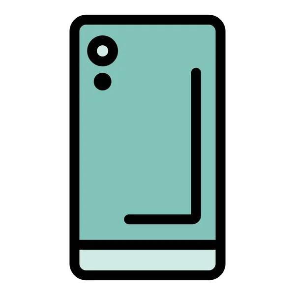 Vektor garis luar warna ikon telepon genggam - Stok Vektor