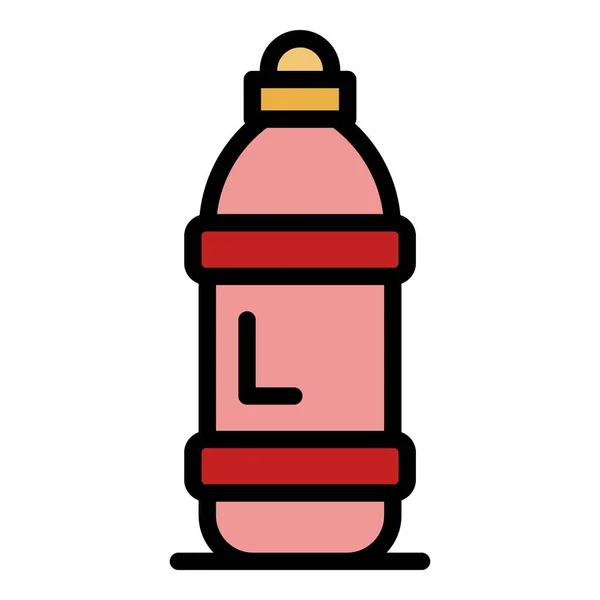 Πλαστικά μπουκάλι λάδι εικονίδιο χρώμα περίγραμμα διάνυσμα — Διανυσματικό Αρχείο