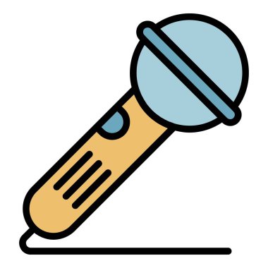 Mikrofon simgesi renk dış hat vektörü