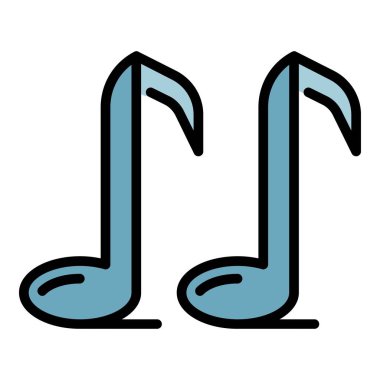 Müzik notaları renk ana hatları vektörü