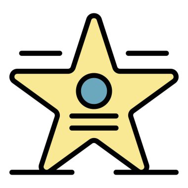 Yer yıldızı simgesi renk ana hatları vektörü