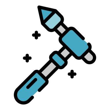 Kayropraktör aracı simgesi renk ana hatları vektörü