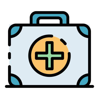 İlk yardım kipi renk ana hatları vektörü