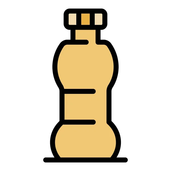 Kunststoff-Getränkeflasche Symbol Farbe Umrissvektor — Stockvektor